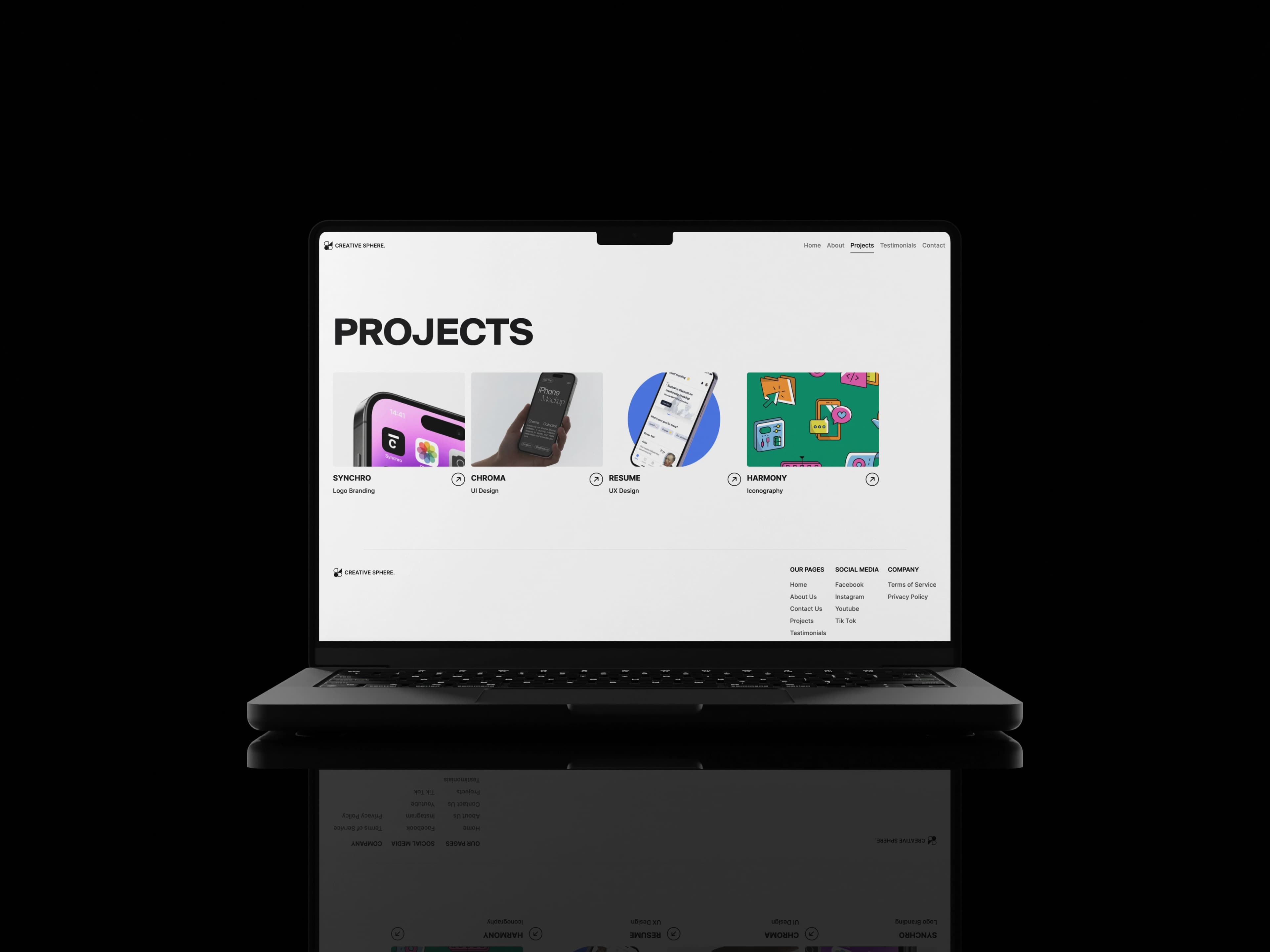 Creative Spheres Projects Screen
