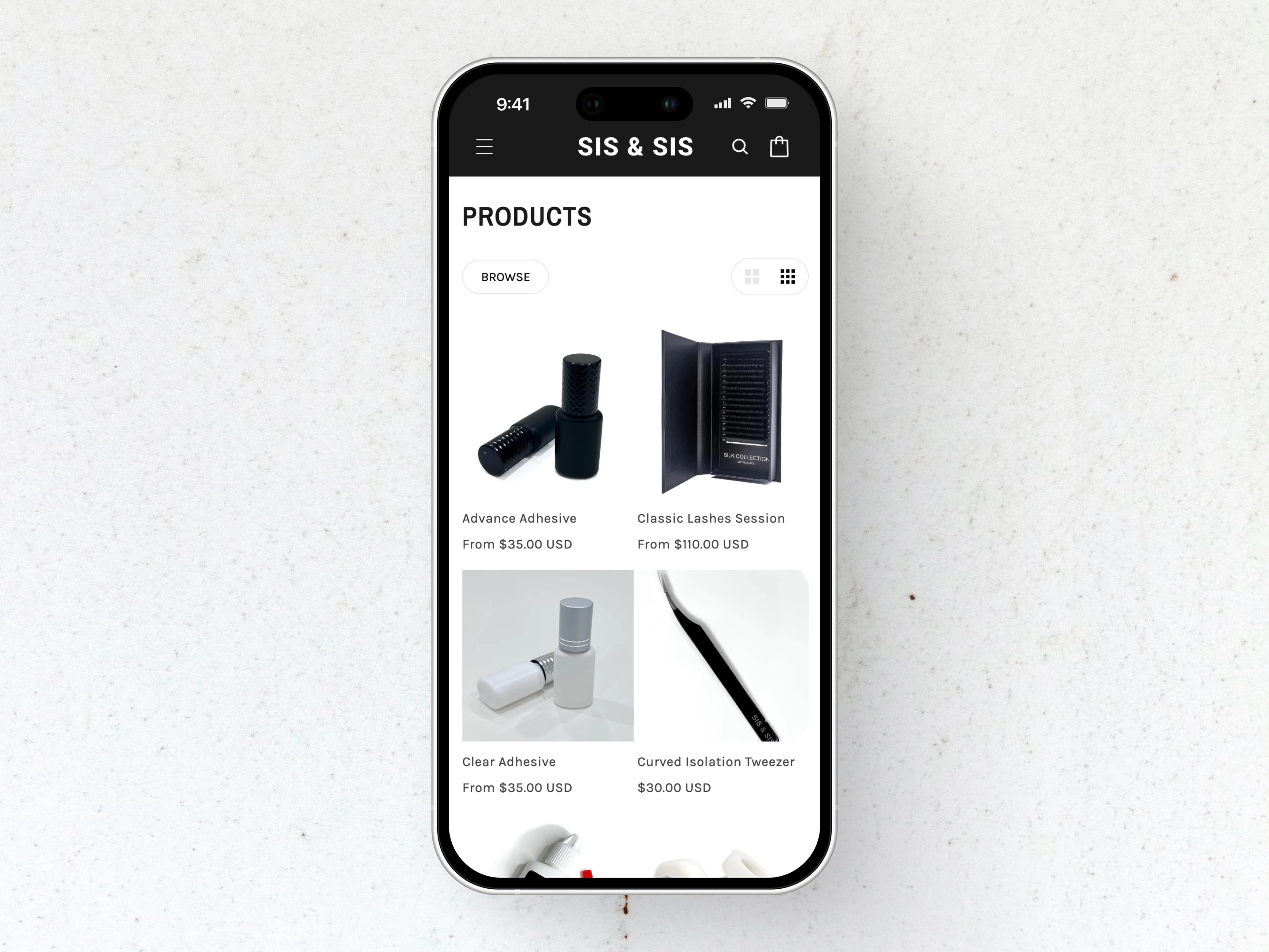 Sis N Sis Product Collection Screen